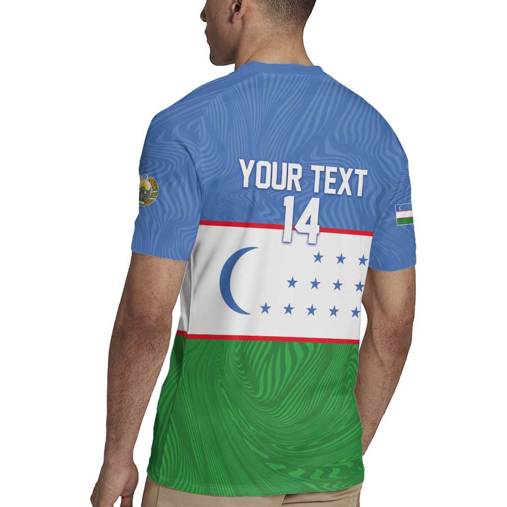 Uzbekistan Football Custom Rugby Jersey Come On White Wolves Flag Style - Wonder Print Shop