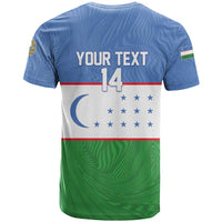 Uzbekistan Football Custom T Shirt Come On White Wolves Flag Style - Wonder Print Shop