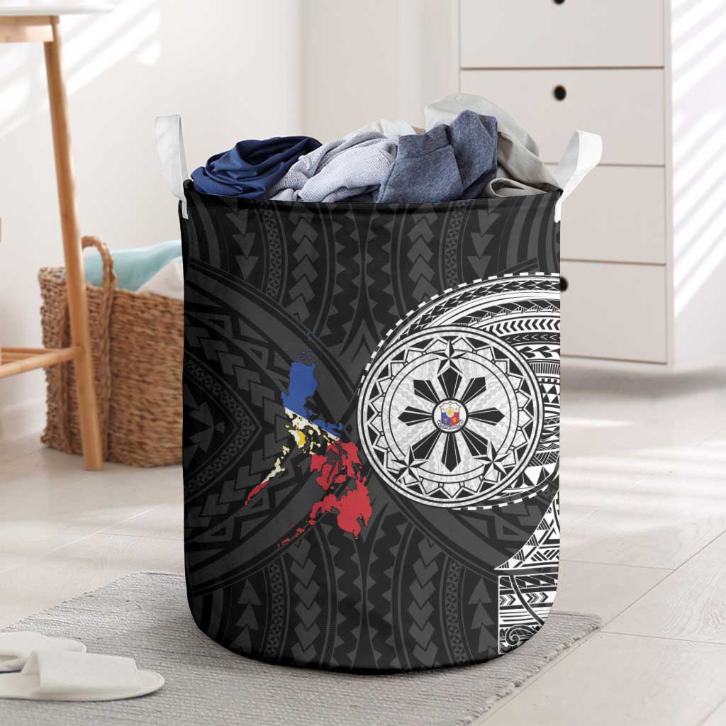 Philippines Strong Laundry Basket Filipino Map Polynesian Tattoo - Wonder Print Shop