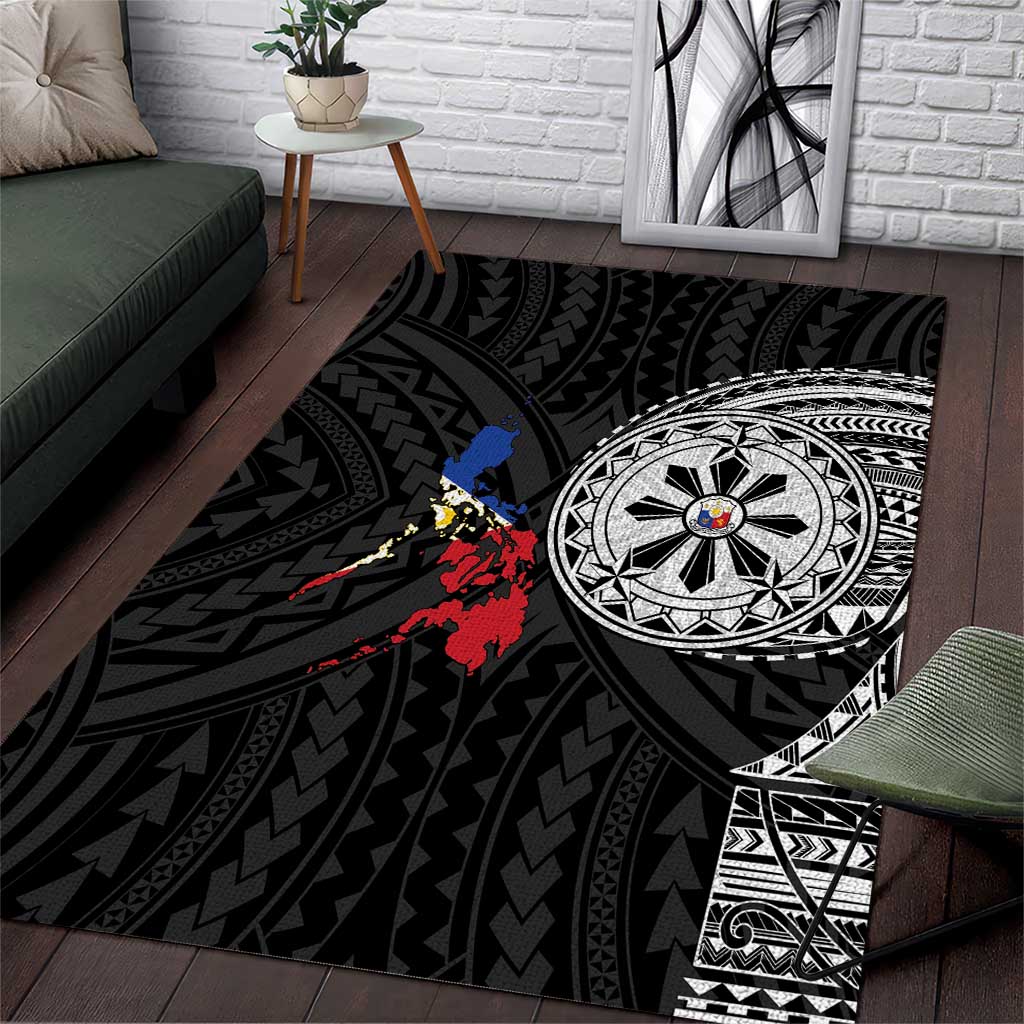 Philippines Strong Area Rug Filipino Map Polynesian Tattoo - Wonder Print Shop
