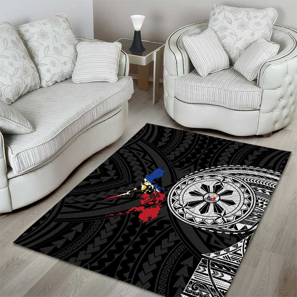 Philippines Strong Area Rug Filipino Map Polynesian Tattoo - Wonder Print Shop