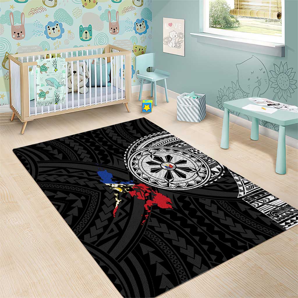 Philippines Strong Area Rug Filipino Map Polynesian Tattoo - Wonder Print Shop