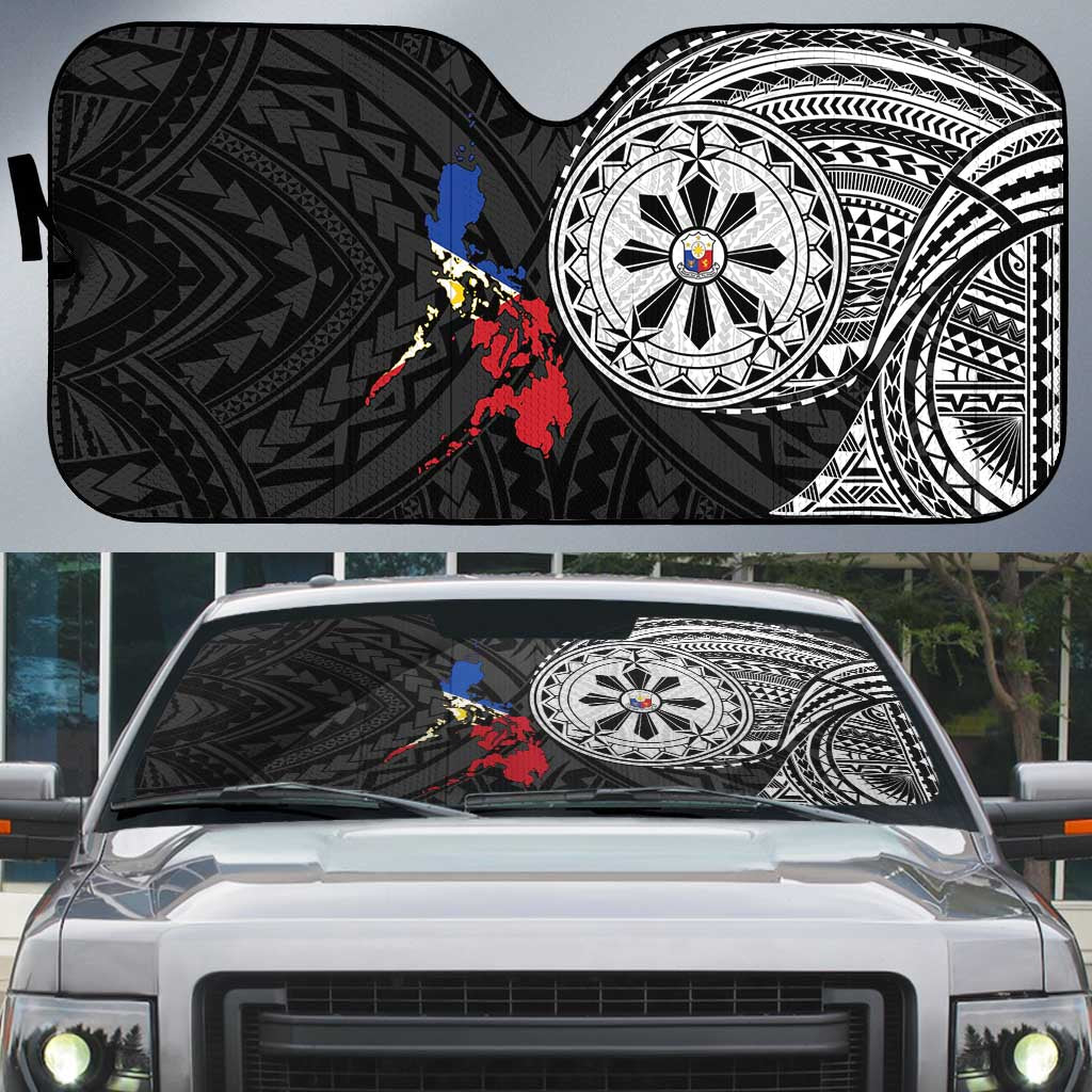 Philippines Strong Auto Sun Shade Filipino Map Polynesian Tattoo - Wonder Print Shop