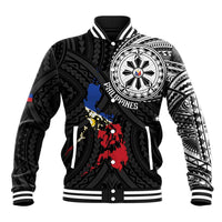 Philippines Strong Baseball Jacket Filipino Map Polynesian Tattoo - Wonder Print Shop