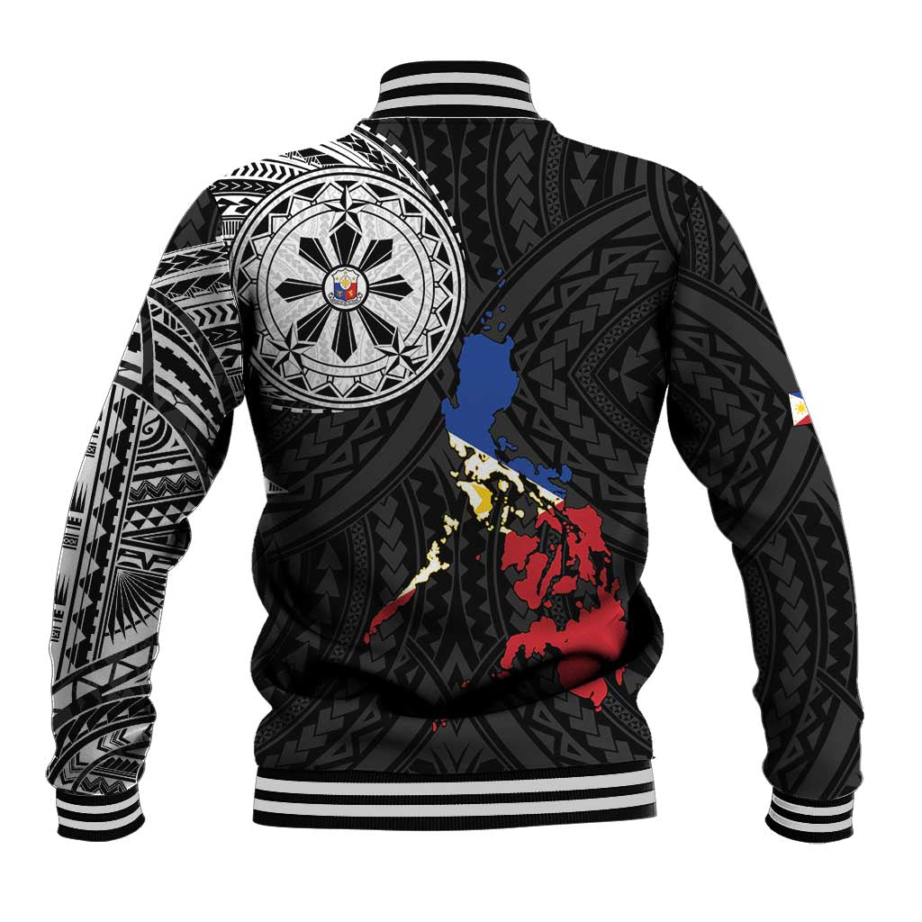 Philippines Strong Baseball Jacket Filipino Map Polynesian Tattoo - Wonder Print Shop