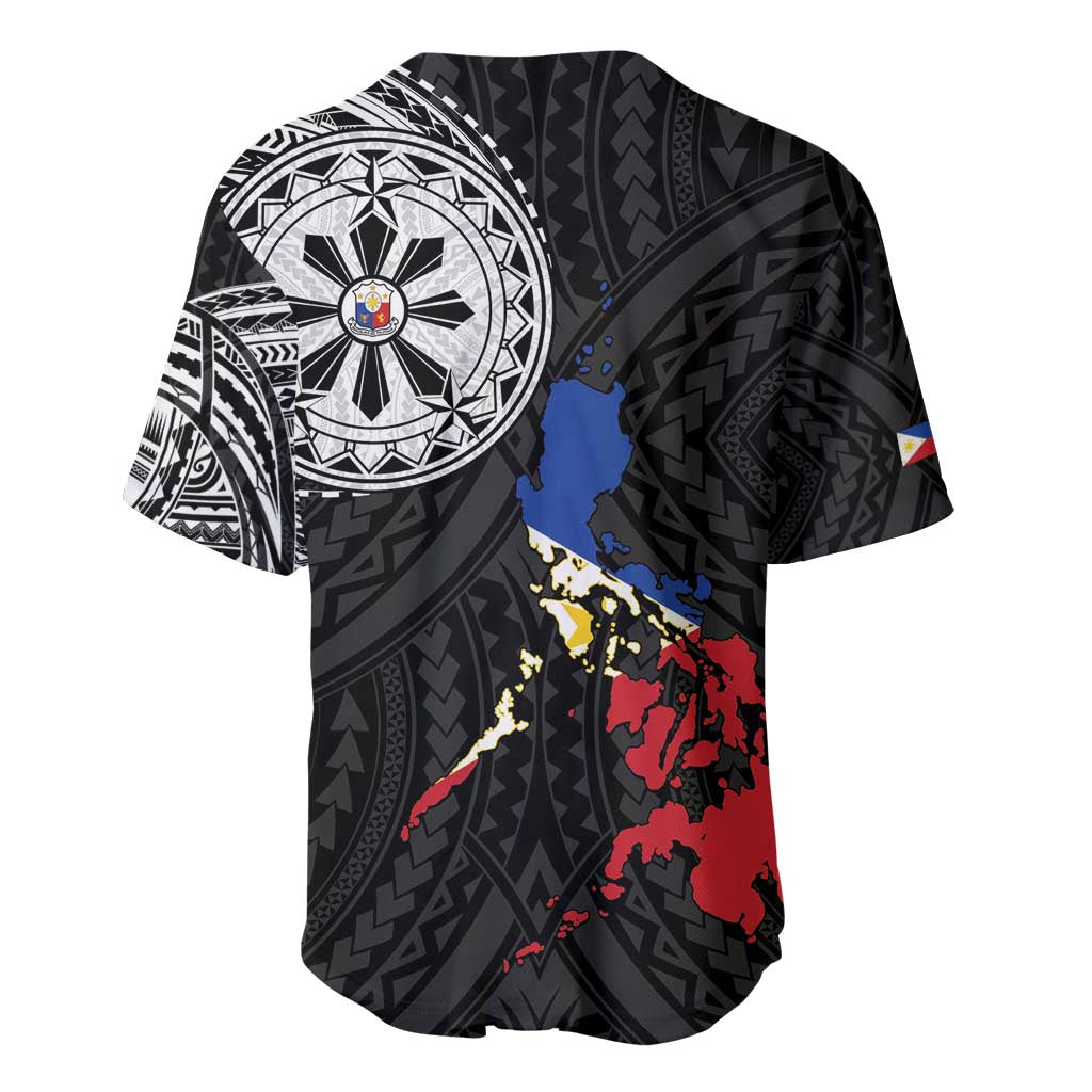 Philippines Strong Baseball Jersey Filipino Map Polynesian Tattoo - Wonder Print Shop