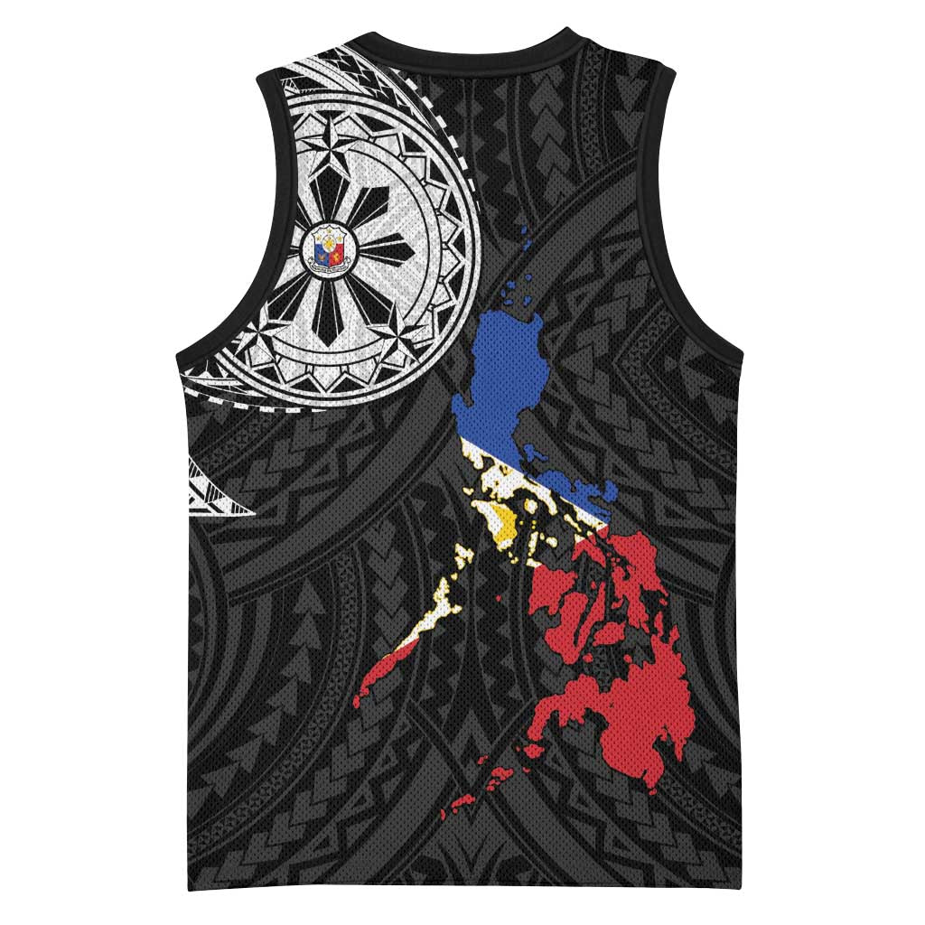 Philippines Strong Basketball Jersey Filipino Map Polynesian Tattoo - Wonder Print Shop