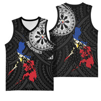 Philippines Strong Basketball Jersey Filipino Map Polynesian Tattoo - Wonder Print Shop