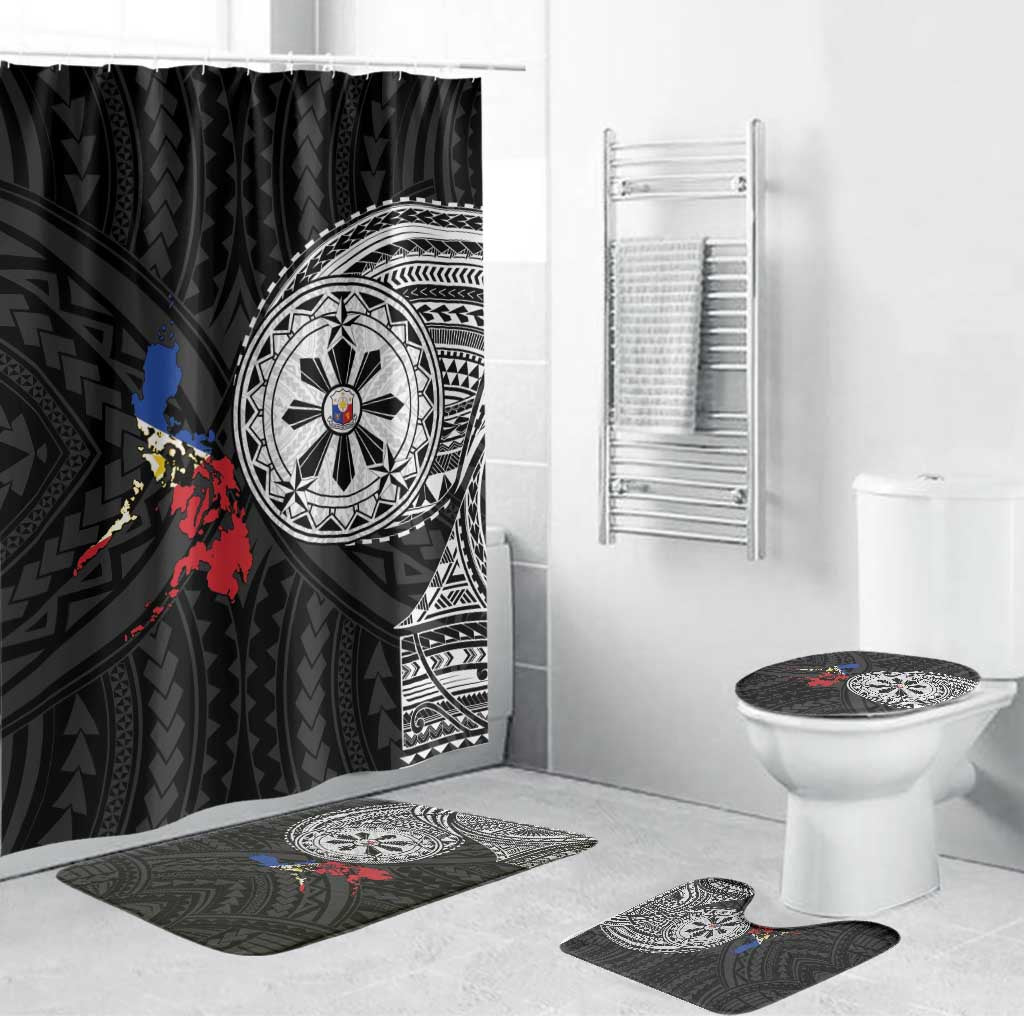 Philippines Strong Bathroom Set Filipino Map Polynesian Tattoo - Wonder Print Shop