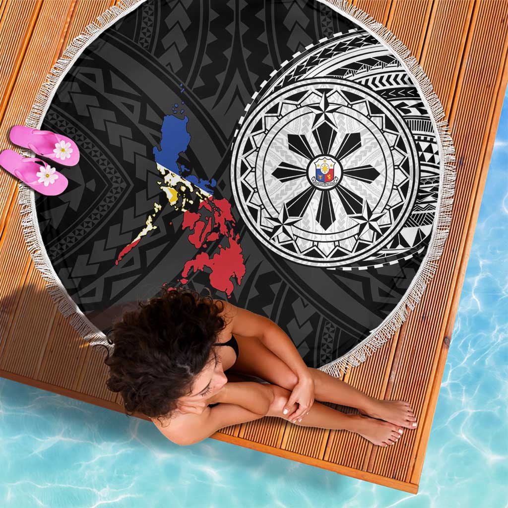 Philippines Strong Beach Blanket Filipino Map Polynesian Tattoo - Wonder Print Shop