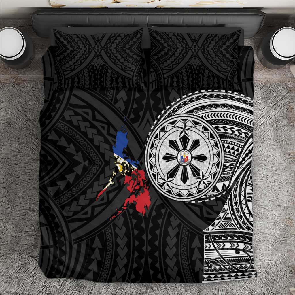 Philippines Strong Bedding Set Filipino Map Polynesian Tattoo - Wonder Print Shop