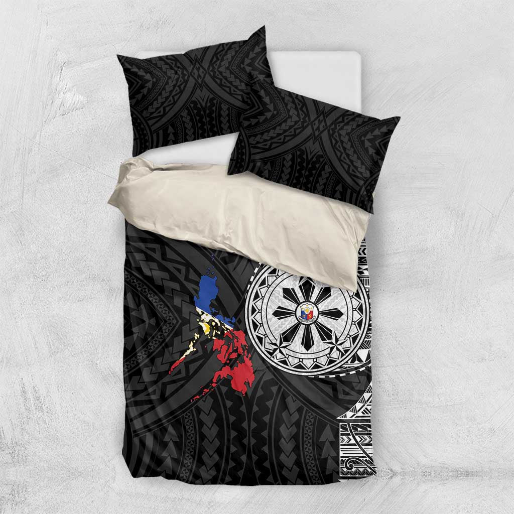 Philippines Strong Bedding Set Filipino Map Polynesian Tattoo - Wonder Print Shop