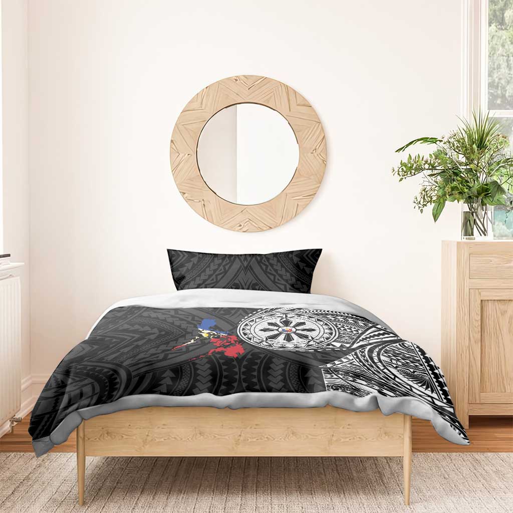 Philippines Strong Bedding Set Filipino Map Polynesian Tattoo - Wonder Print Shop