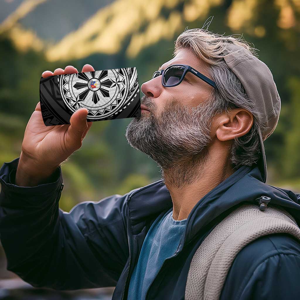 Philippines Strong 4 in 1 Can Cooler Tumbler Filipino Map Polynesian Tattoo - Wonder Print Shop