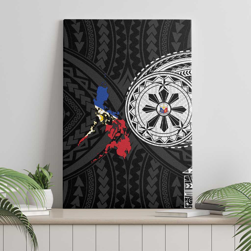 Philippines Strong Canvas Wall Art Filipino Map Polynesian Tattoo - Wonder Print Shop
