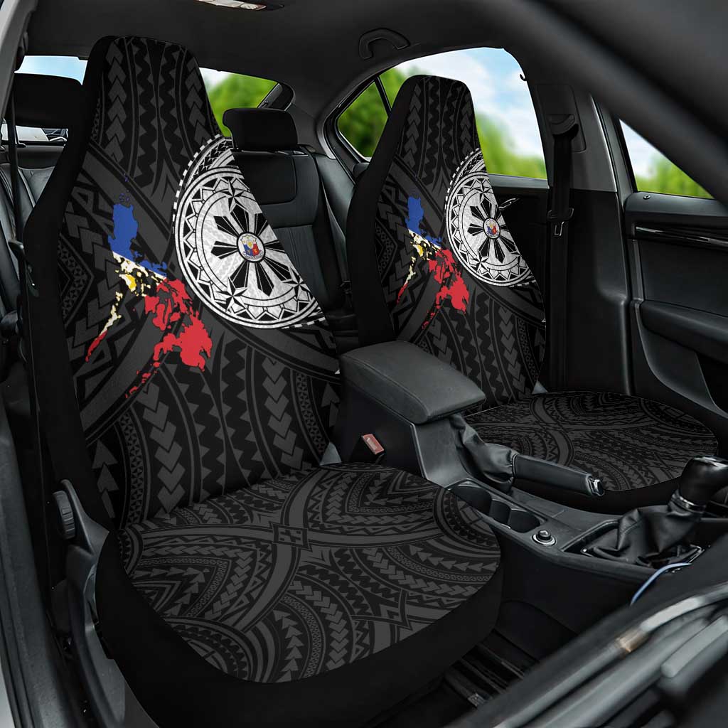 Philippines Strong Car Seat Cover Filipino Map Polynesian Tattoo - Wonder Print Shop