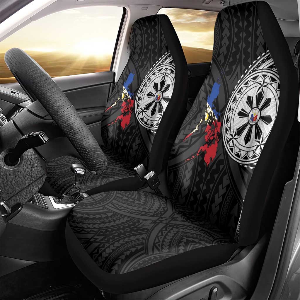 Philippines Strong Car Seat Cover Filipino Map Polynesian Tattoo - Wonder Print Shop
