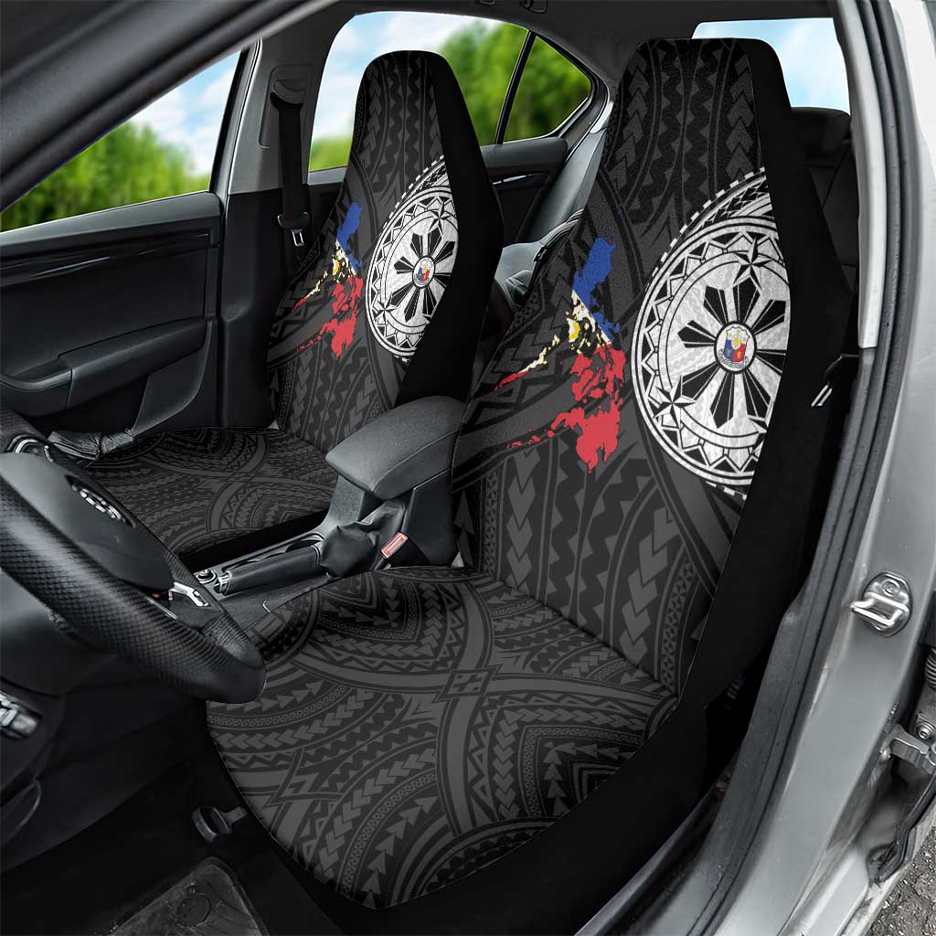 Philippines Strong Car Seat Cover Filipino Map Polynesian Tattoo - Wonder Print Shop