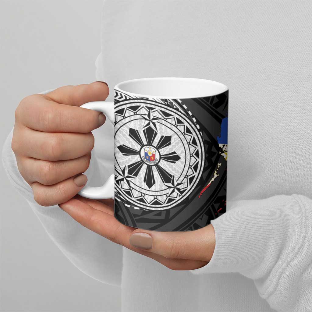 Philippines Strong Ceramic Mug Filipino Map Polynesian Tattoo - Wonder Print Shop