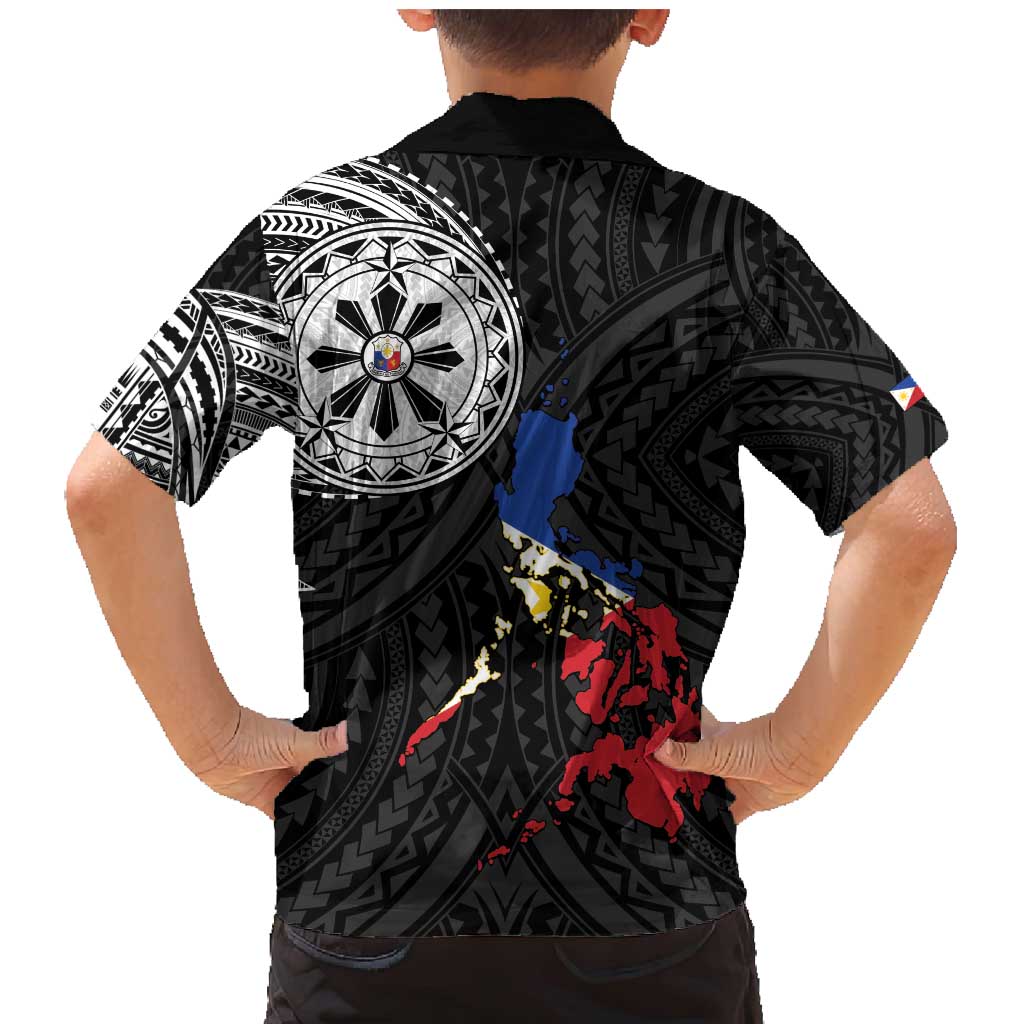 Philippines Strong Family Matching Mermaid Dress and Hawaiian Shirt Filipino Map Polynesian Tattoo - Wonder Print Shop