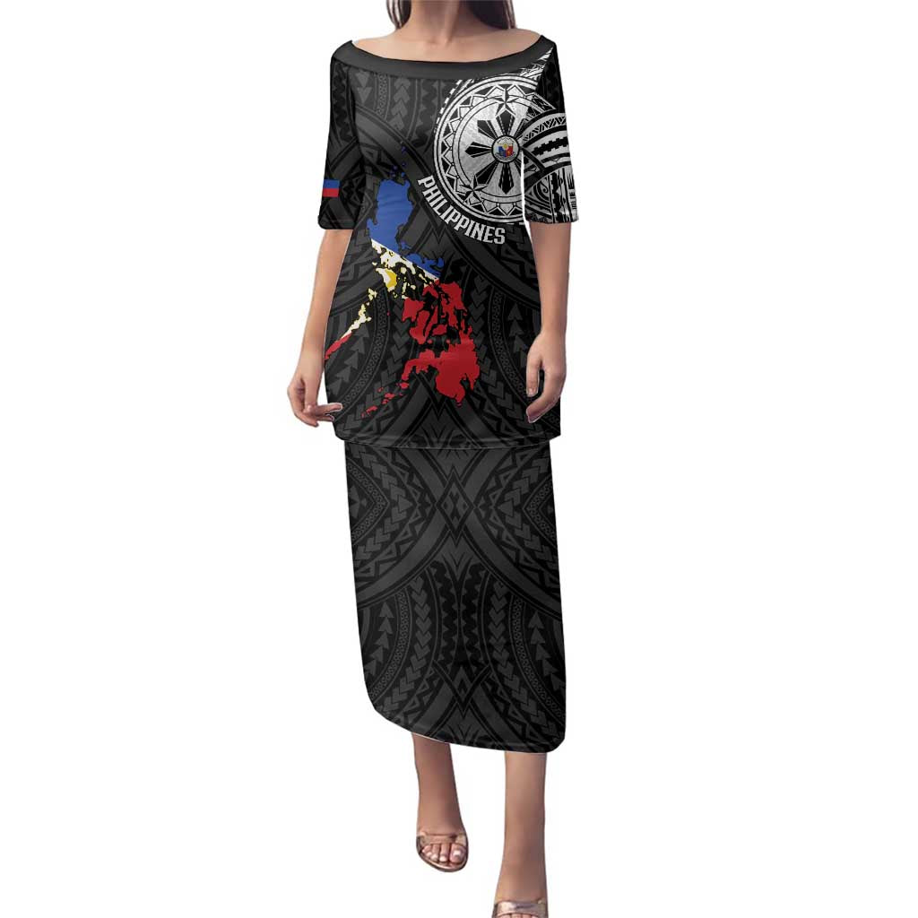 Philippines Strong Family Matching Puletasi and Hawaiian Shirt Filipino Map Polynesian Tattoo - Wonder Print Shop