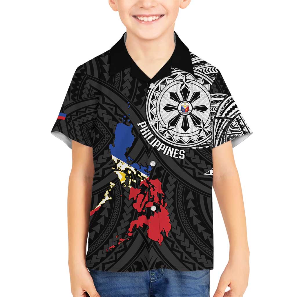 Philippines Strong Family Matching Puletasi and Hawaiian Shirt Filipino Map Polynesian Tattoo - Wonder Print Shop