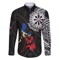 Philippines Strong Family Matching Short Sleeve Bodycon Dress and Hawaiian Shirt Filipino Map Polynesian Tattoo - Wonder Print Shop