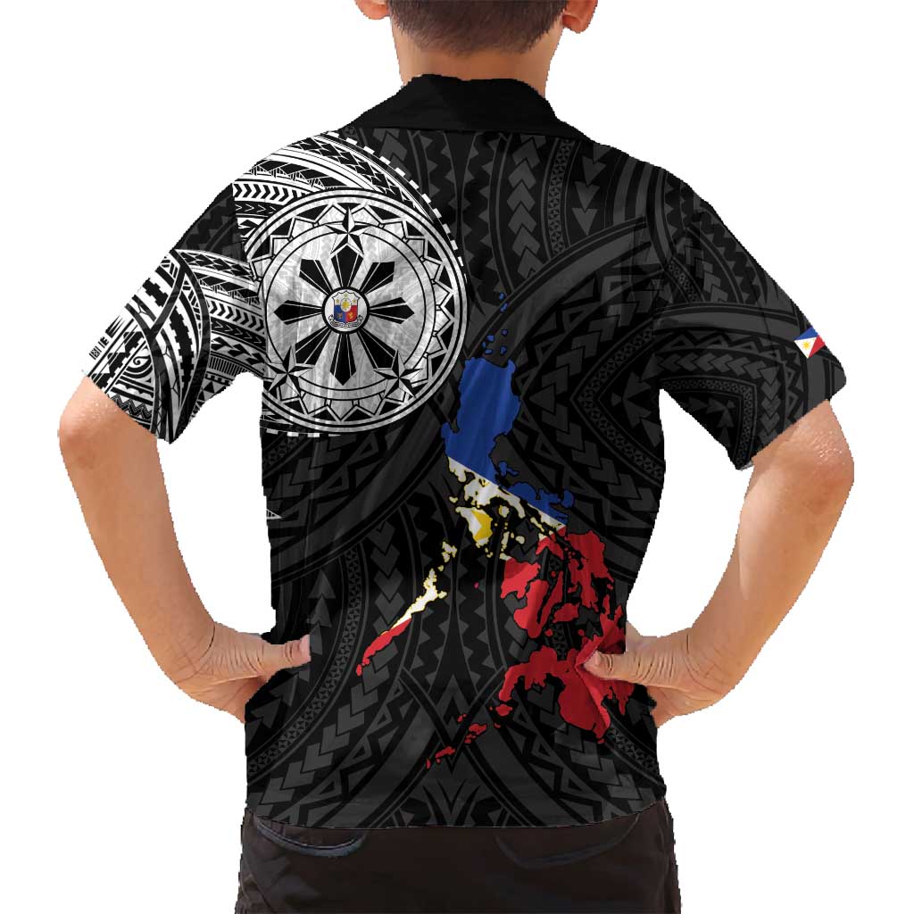 Philippines Strong Family Matching Summer Maxi Dress and Hawaiian Shirt Filipino Map Polynesian Tattoo - Wonder Print Shop