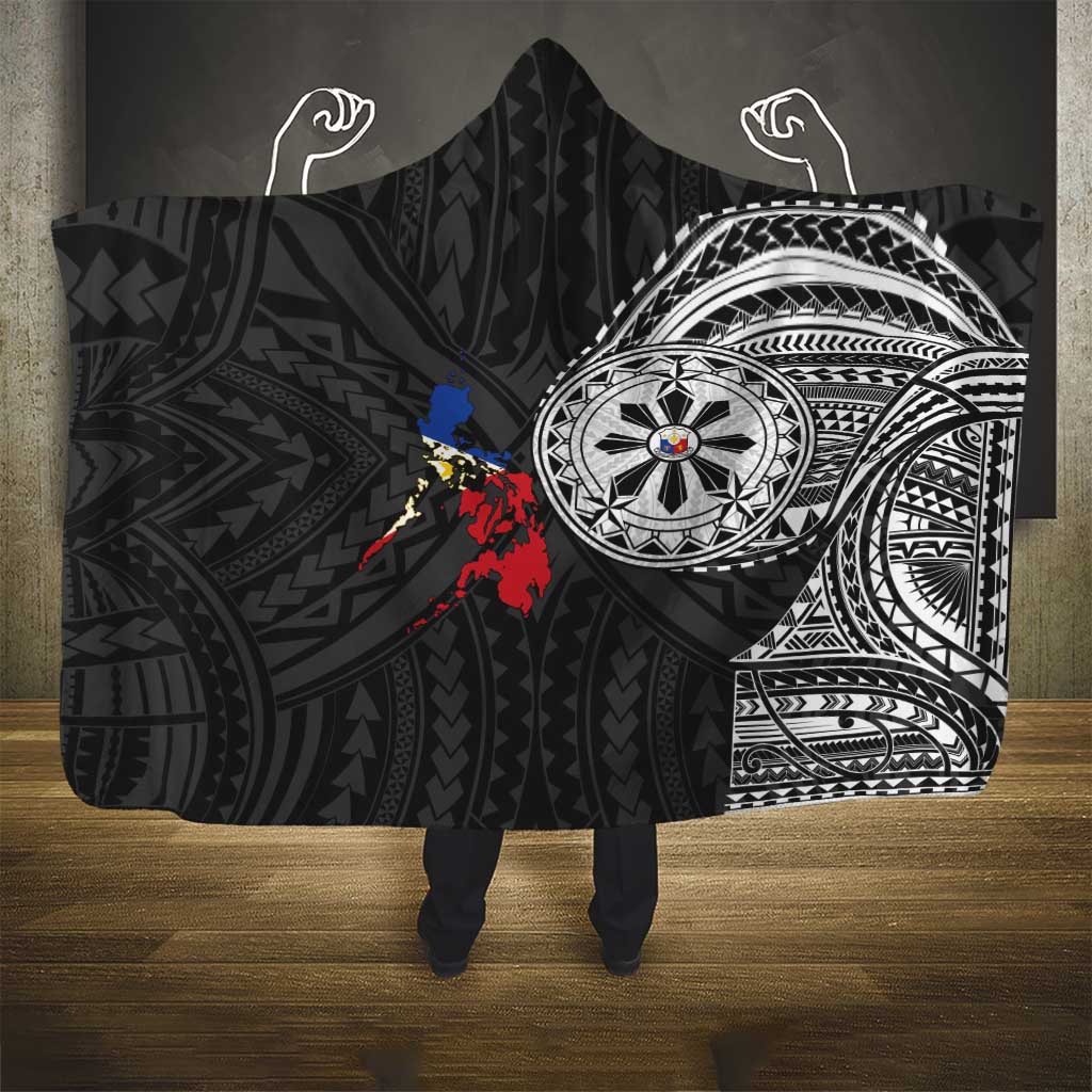 Philippines Strong Hooded Blanket Filipino Map Polynesian Tattoo - Wonder Print Shop