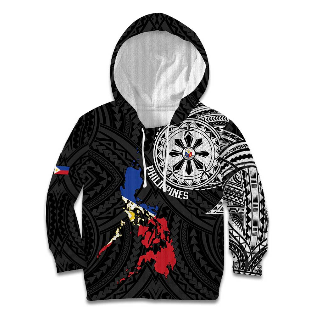 Philippines Strong Kid Hoodie Filipino Map Polynesian Tattoo - Wonder Print Shop