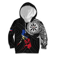Philippines Strong Kid Hoodie Filipino Map Polynesian Tattoo - Wonder Print Shop