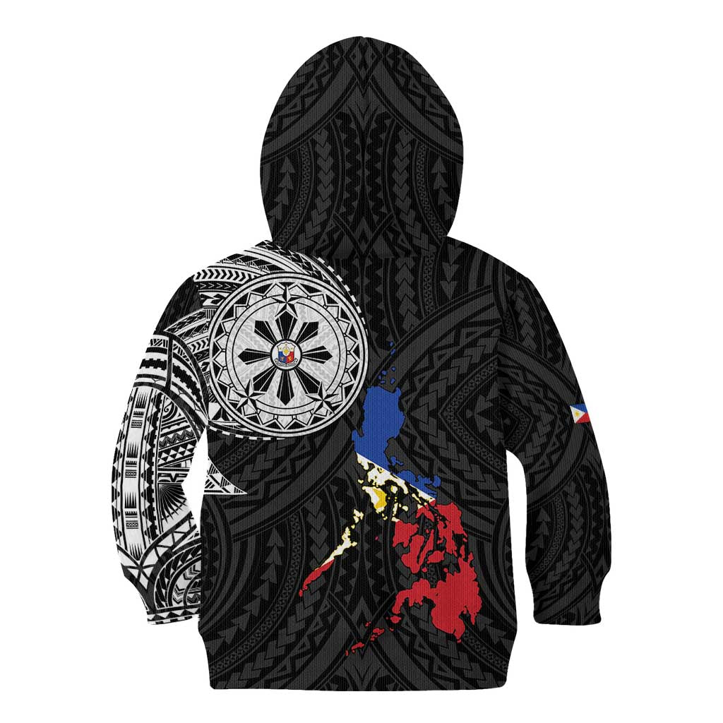 Philippines Strong Kid Hoodie Filipino Map Polynesian Tattoo - Wonder Print Shop