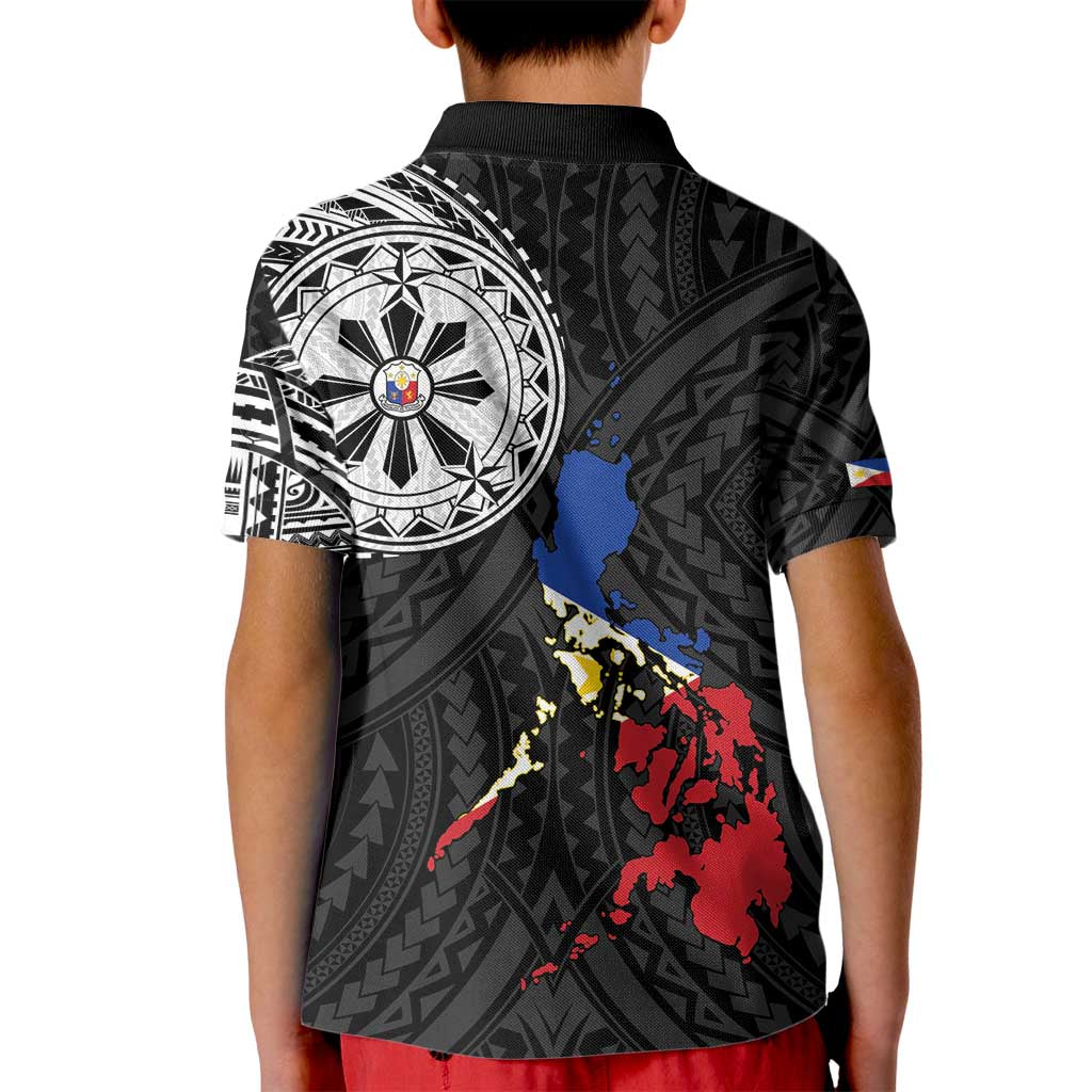 Philippines Strong Kid Polo Shirt Filipino Map Polynesian Tattoo - Wonder Print Shop