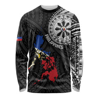 Philippines Strong Long Sleeve Shirt Filipino Map Polynesian Tattoo - Wonder Print Shop