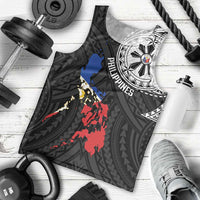 Philippines Strong Men Tank Top Filipino Map Polynesian Tattoo - Wonder Print Shop