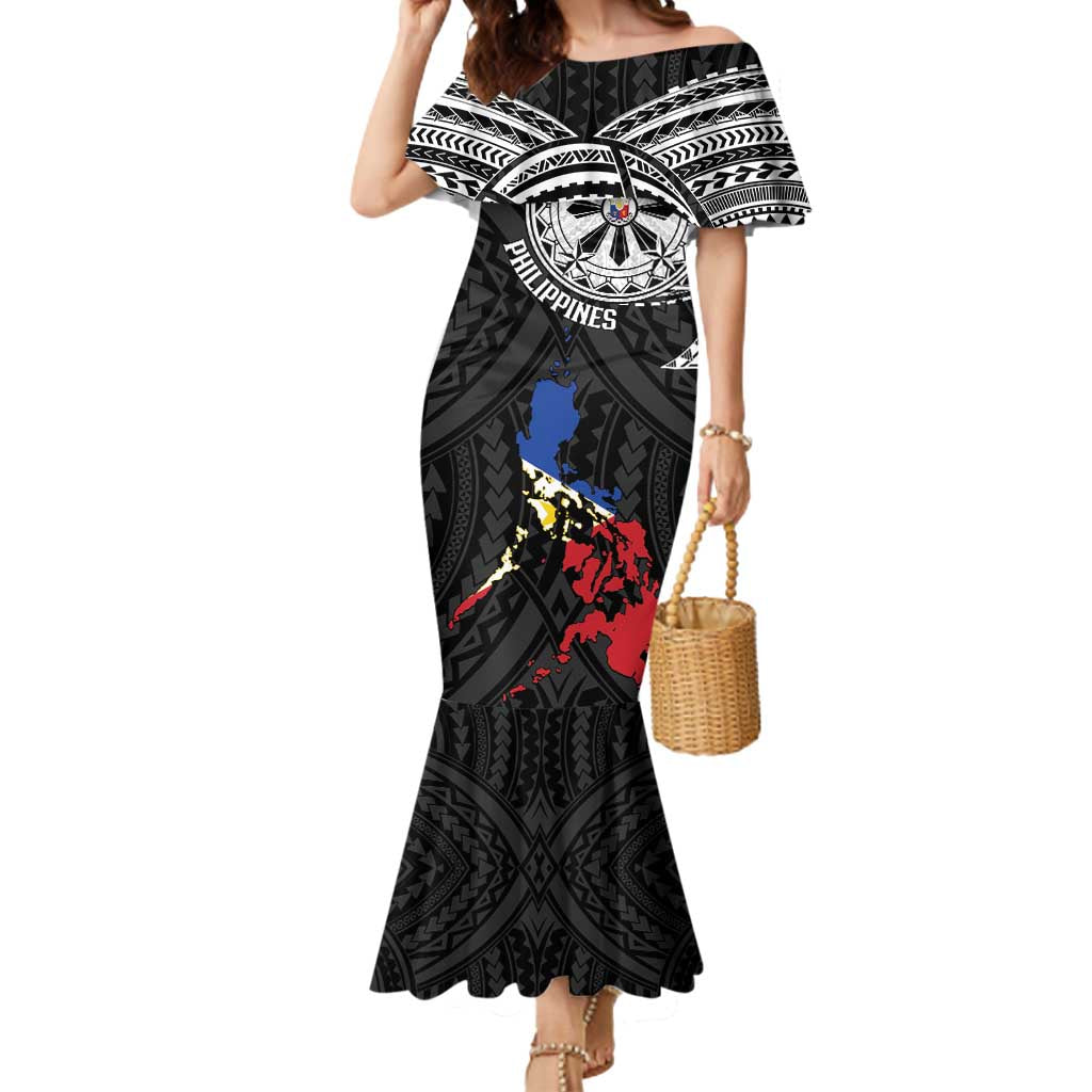 Philippines Strong Mermaid Dress Filipino Map Polynesian Tattoo - Wonder Print Shop