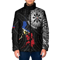 Philippines Strong Padded Jacket Filipino Map Polynesian Tattoo - Wonder Print Shop