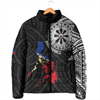 Philippines Strong Padded Jacket Filipino Map Polynesian Tattoo - Wonder Print Shop
