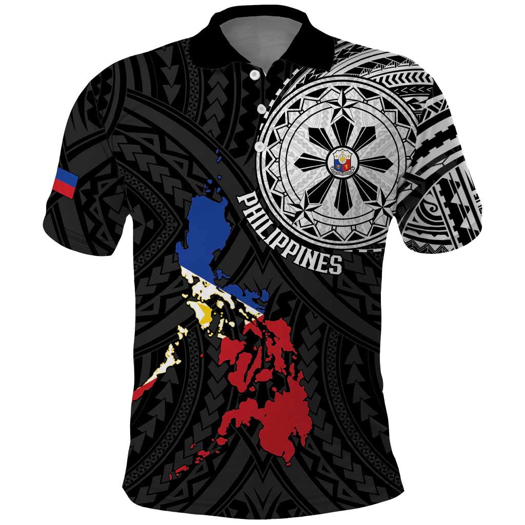 Philippines Strong Polo Shirt Filipino Map Polynesian Tattoo - Wonder Print Shop