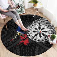 Philippines Strong Round Carpet Filipino Map Polynesian Tattoo - Wonder Print Shop