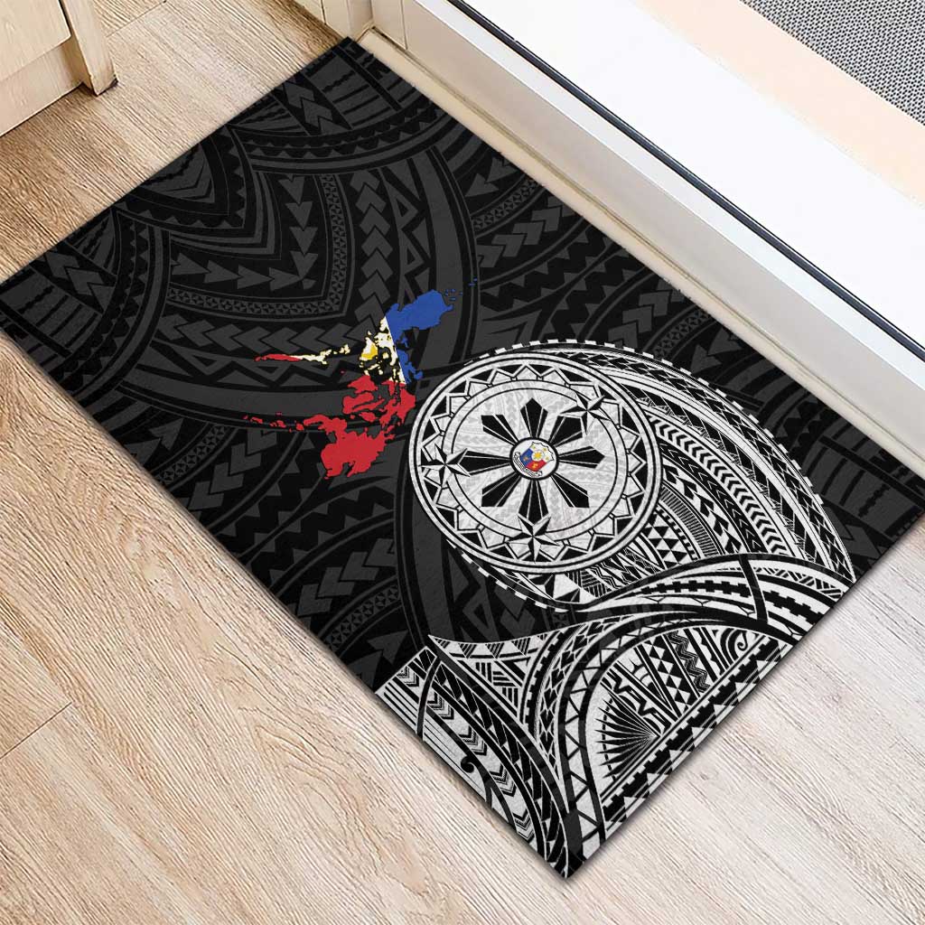 Philippines Strong Rubber Doormat Filipino Map Polynesian Tattoo - Wonder Print Shop