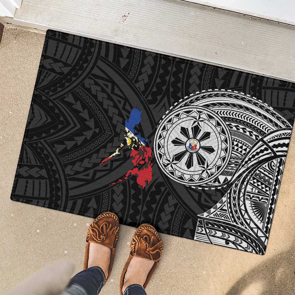 Philippines Strong Rubber Doormat Filipino Map Polynesian Tattoo - Wonder Print Shop