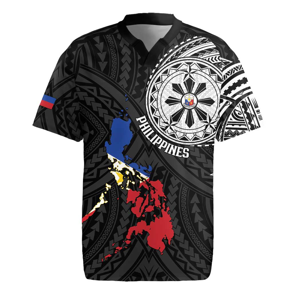 Philippines Strong Rugby Jersey Filipino Map Polynesian Tattoo - Wonder Print Shop