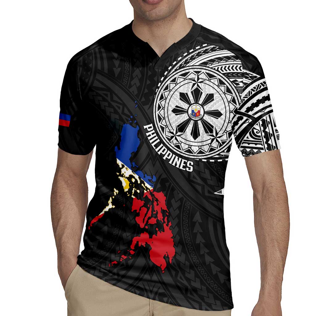 Philippines Strong Rugby Jersey Filipino Map Polynesian Tattoo - Wonder Print Shop