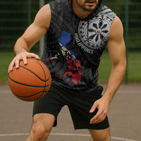 Philippines Strong Sleeveless Hoodie Filipino Map Polynesian Tattoo - Wonder Print Shop