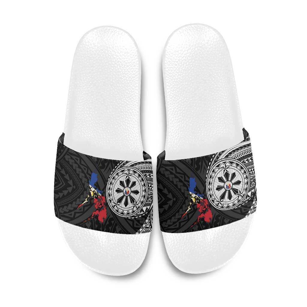 Philippines Strong Slide Sandals Filipino Map Polynesian Tattoo - Wonder Print Shop