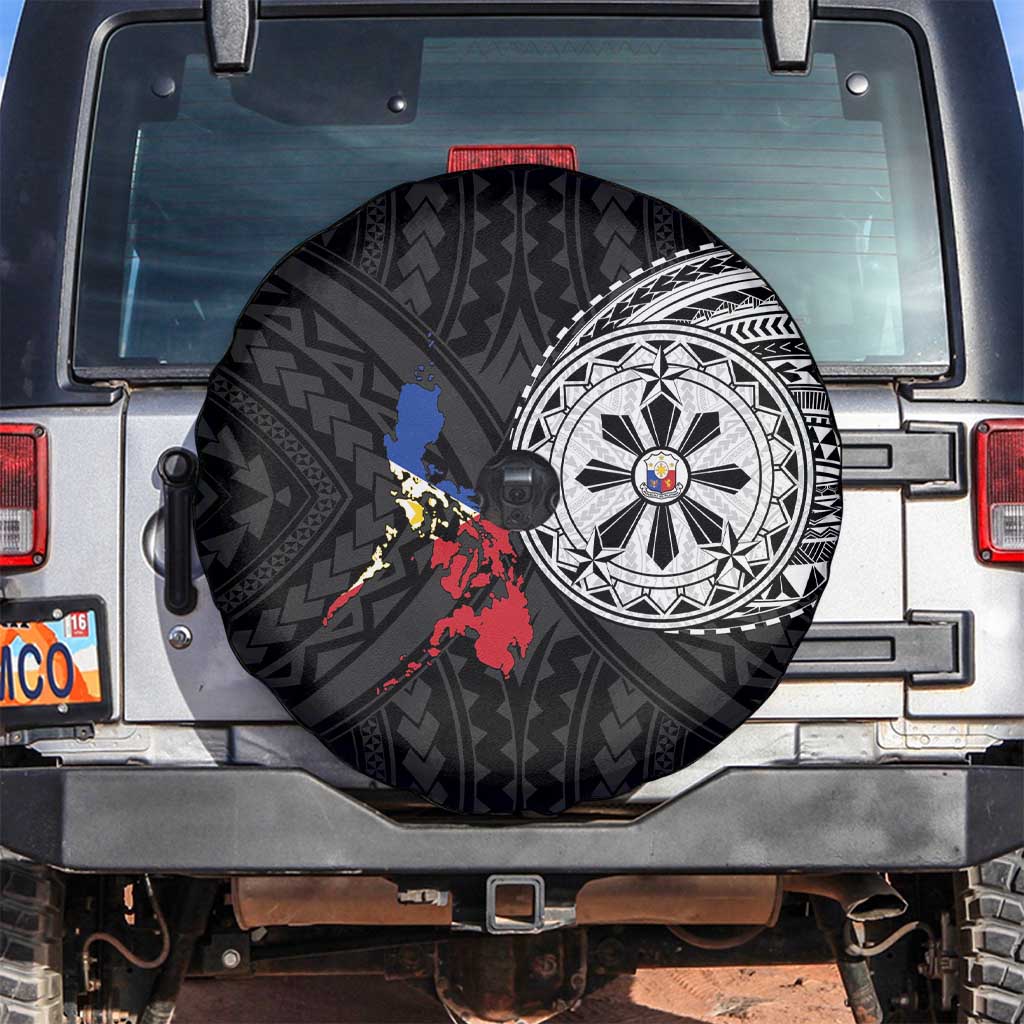 Philippines Strong Spare Tire Cover Filipino Map Polynesian Tattoo - Wonder Print Shop