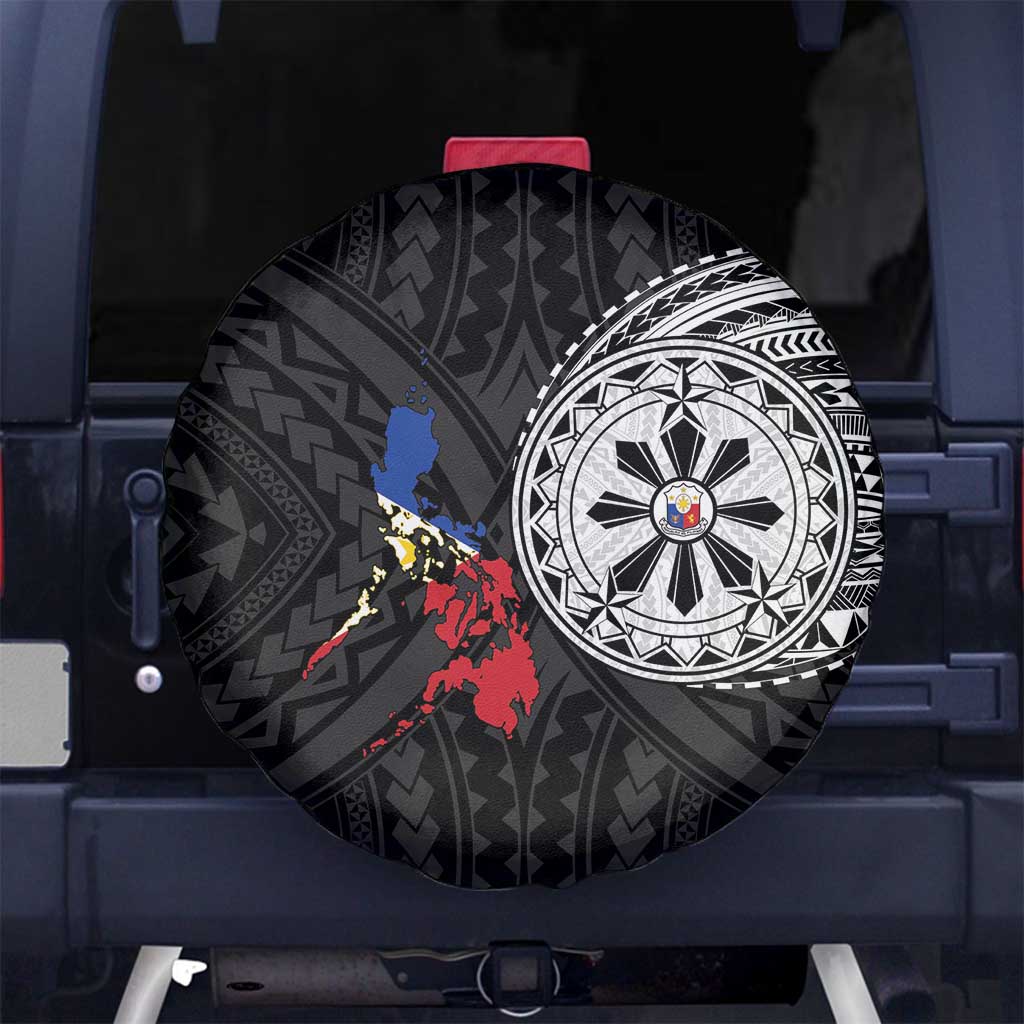 Philippines Strong Spare Tire Cover Filipino Map Polynesian Tattoo - Wonder Print Shop