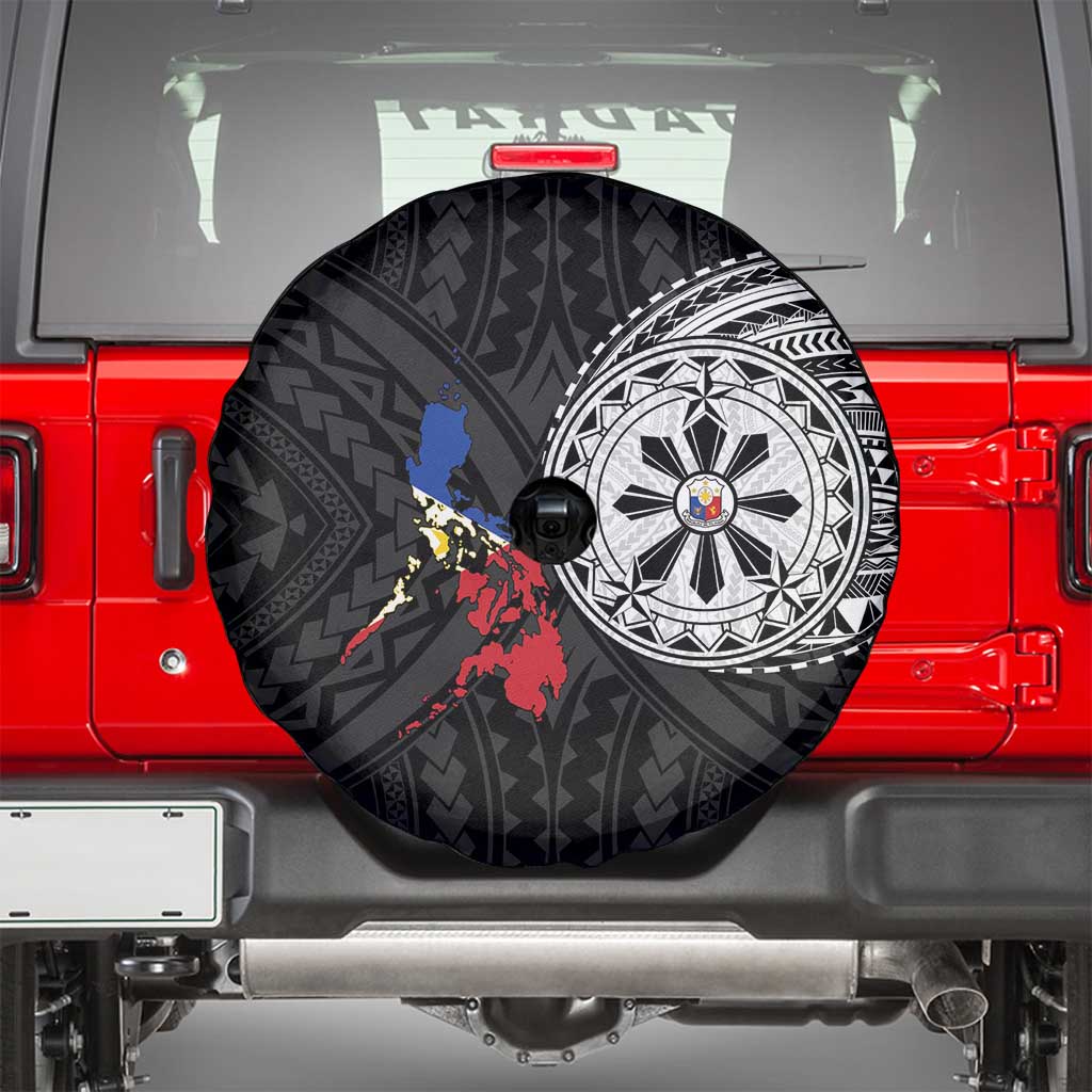 Philippines Strong Spare Tire Cover Filipino Map Polynesian Tattoo - Wonder Print Shop