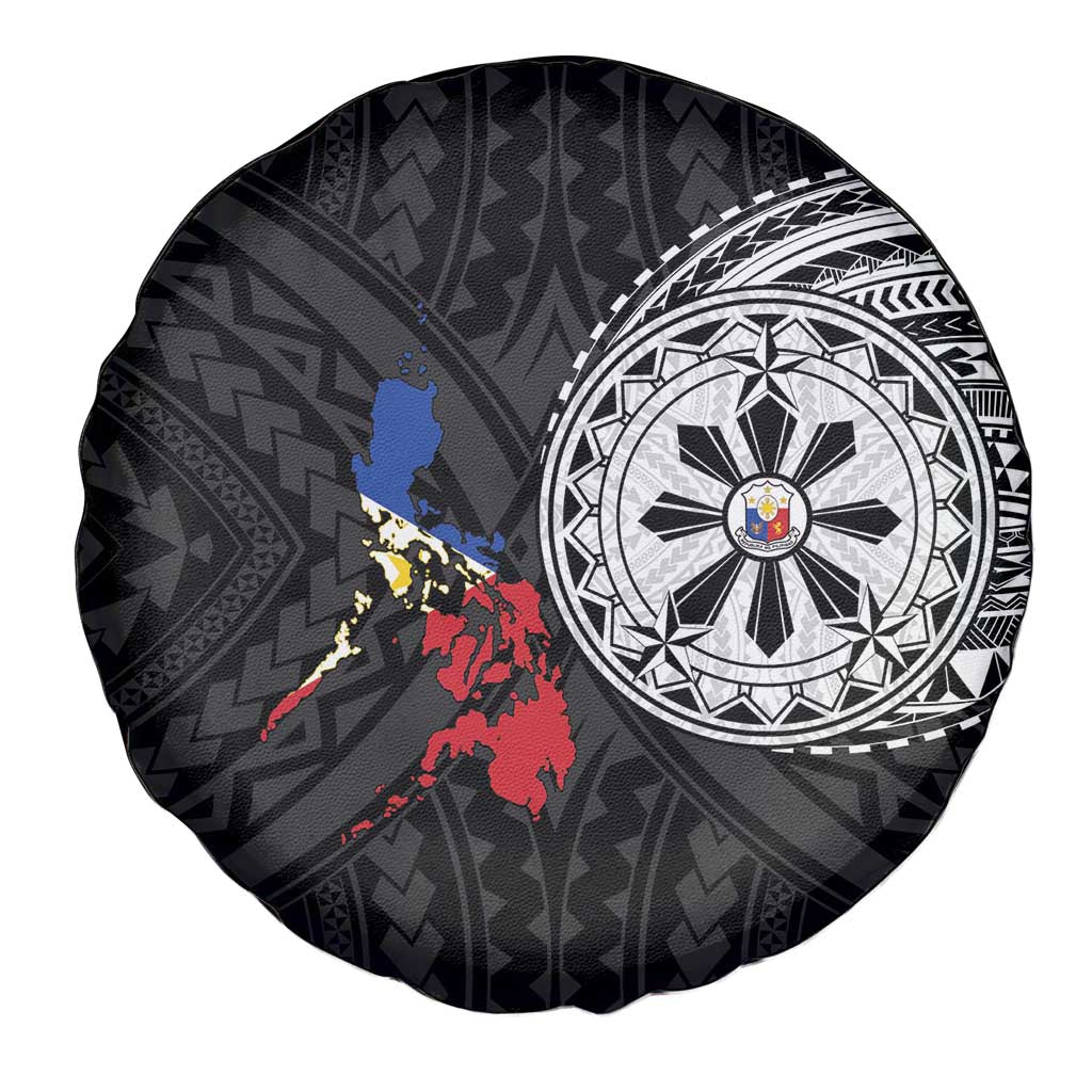 Philippines Strong Spare Tire Cover Filipino Map Polynesian Tattoo - Wonder Print Shop